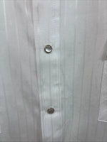 New Men’s ELY Cattleman White Long Sleeve Stripe Pearl Snap 18.5 X 36 2XL F-80