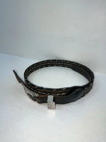 New Black Genuine Leather Chambers Braided 30” Belt #W7517 Z-44