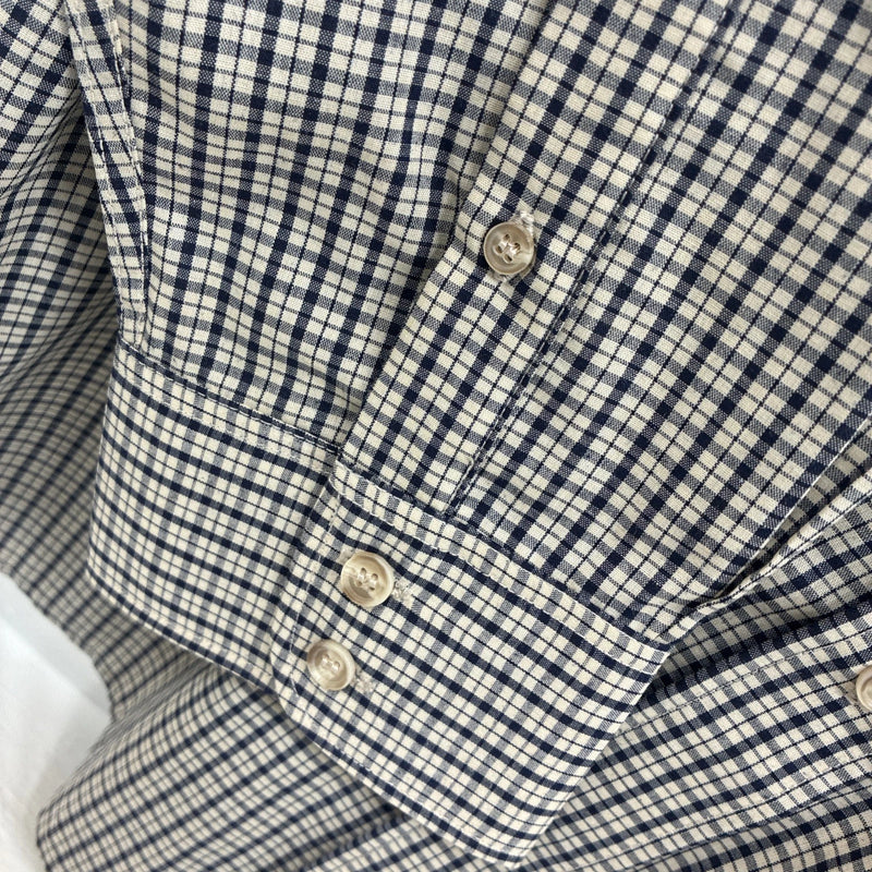 New Men’s White Horse Multicolor Plaid Long Sleeve Button Up Shirt XL M-91