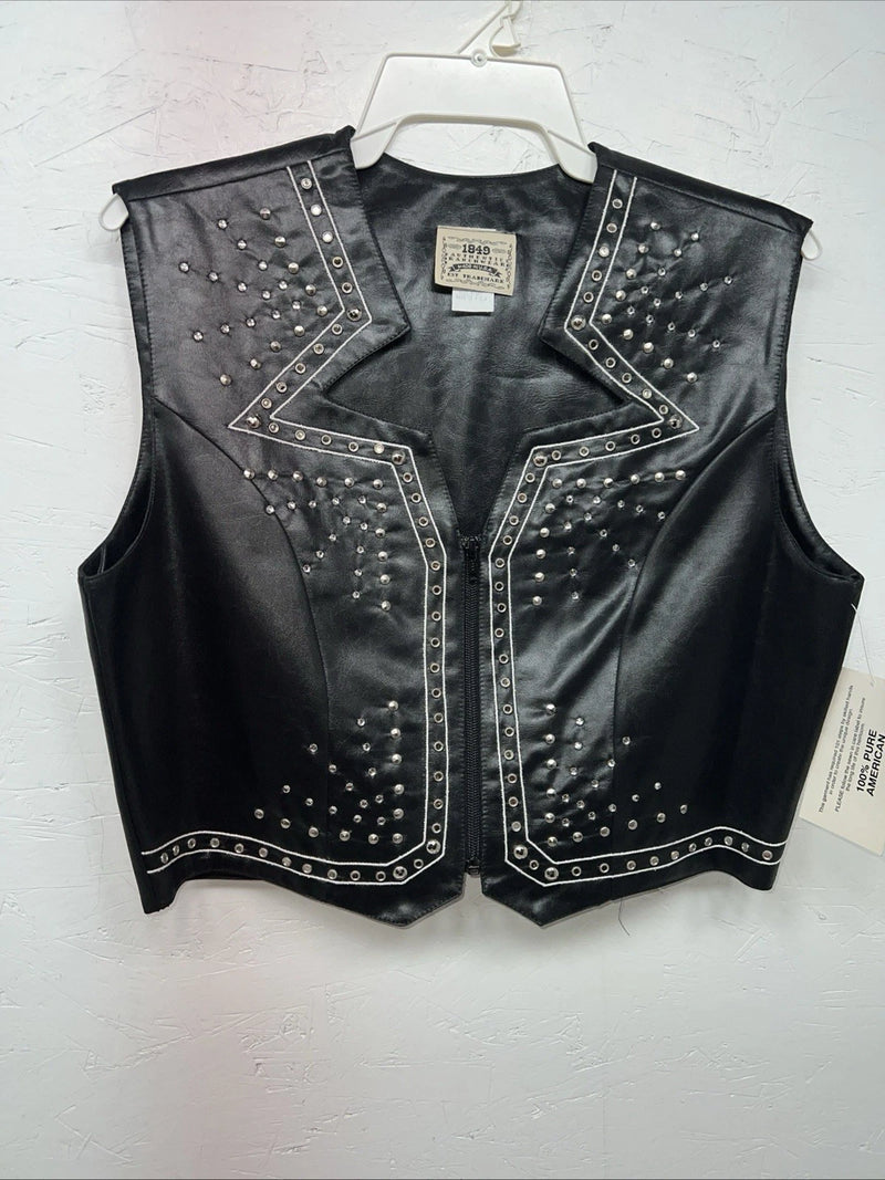 New Women’s 1849 Authentic Ranchwear Black Western Show Vest Medium WW-74