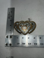 New Women’s Double S 3 Heart Gold Belt Buckle. 37043 A-104