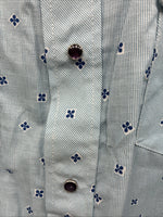 New Men’s Dickson Jenkins Blue Floral Long Sleeve Pearl Snap 17.5 XL AA-6