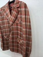 New Men’s Pioneer Wear Red Plaid Suit Jacket 44 #554 LL-608