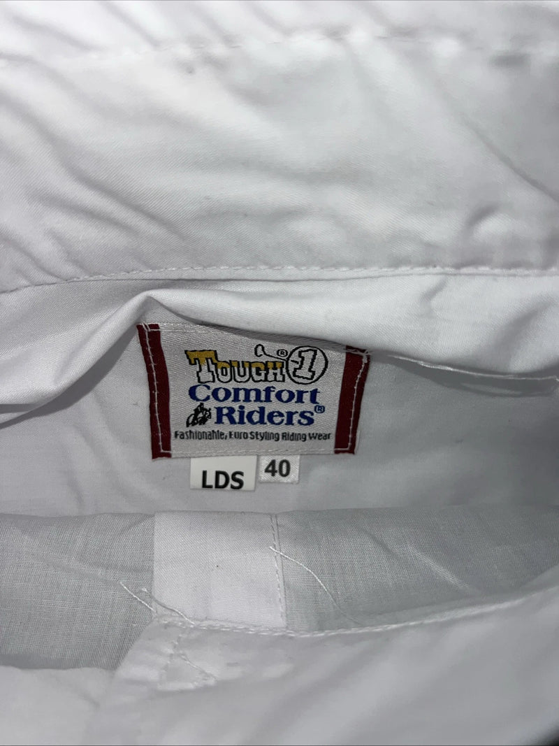 New Women’s White Tough 1 Comfort Riders Sleeveless Riding Shirt. 40 D-33