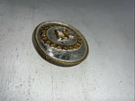 New Women’s Gold Silver Horse Rider Oval Belt Buckle. Flower Boarder F-15