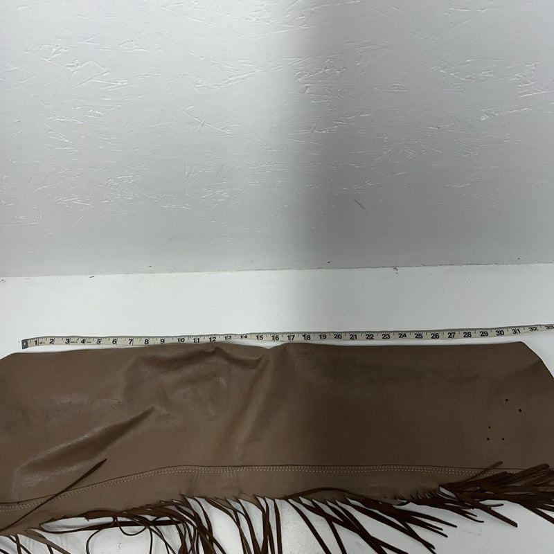 NOS Brown Show Chaps With Fringe Adjustable Waist 33” I-64