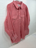 New Men’s H Bar C Red Checkered Long Sleeve Pearl Snap 2XL H-43