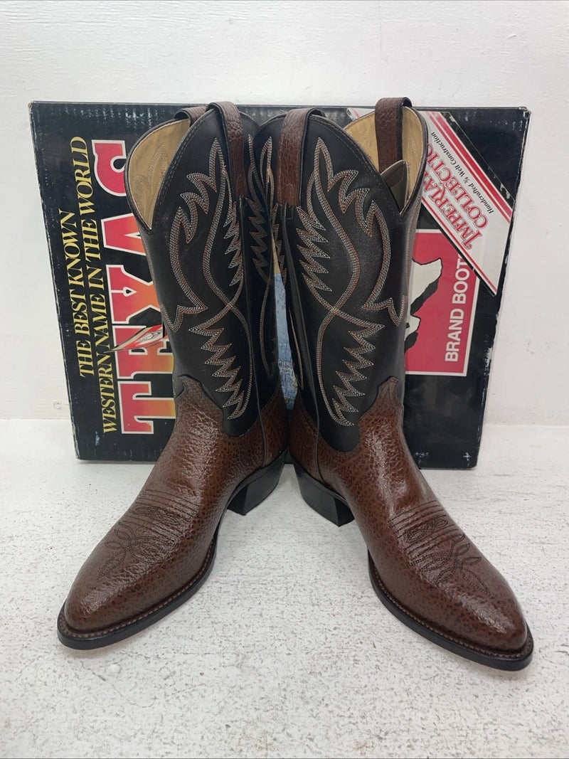 New Men’s Brown Texas Brand Cowboy Boots. M 631 8 D. 1-100