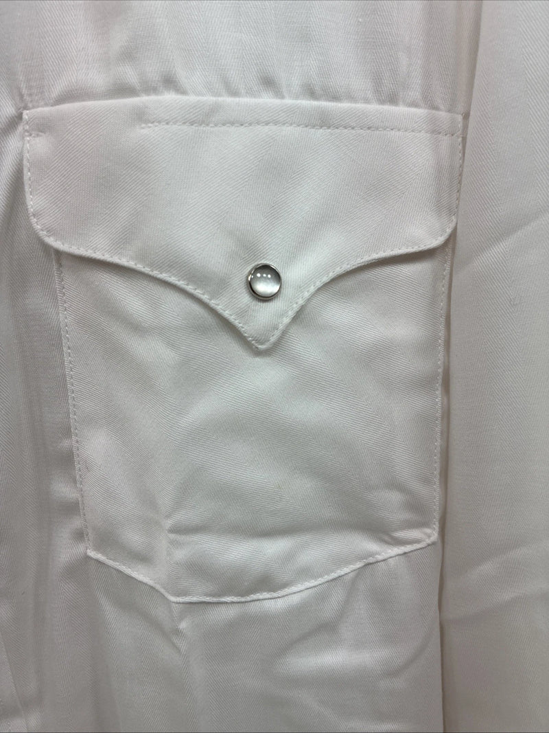 New Men’s Panhandle Slim White Long Sleeve Pearl Snap 18.5 2XL AA-114
