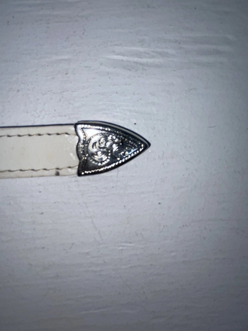 New White Genuine Leather Acme Silver Pendent 24” Belt #AB441 NN-41