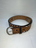New Brown Genuine Leather Wright Tooled 28” Belt #10412 JJ-41