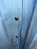 New Womens Black Blue Cumberland Outfitters Pearl Snap Long Sleeve Shirt. L P-28