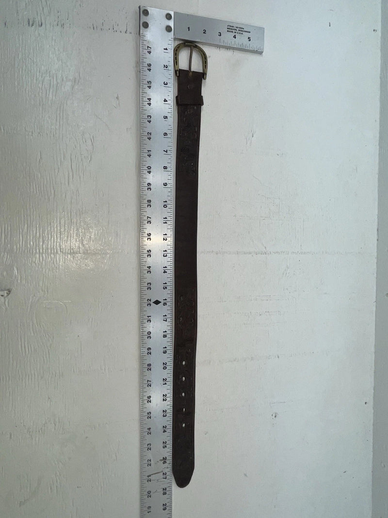 New Brown Genuine Leather Tooled 22” Belt #6400B NN-81