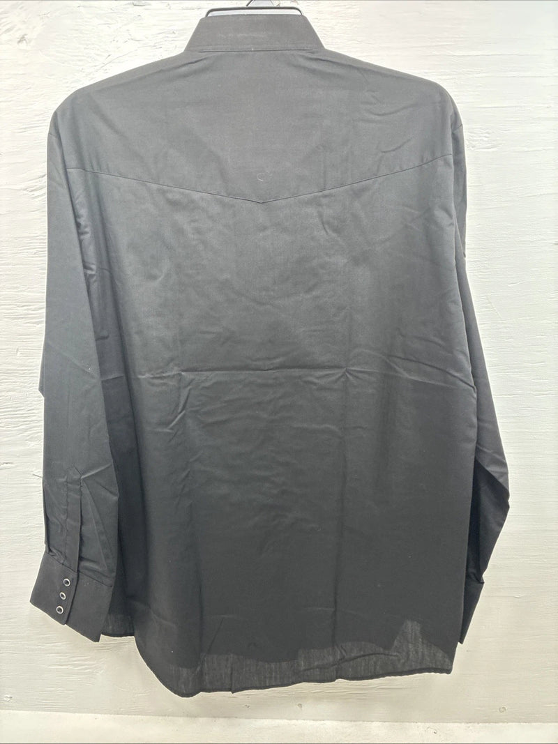 New ELY Tuxedo Black Long Sleeve Button Up English Shirt XL AA-50