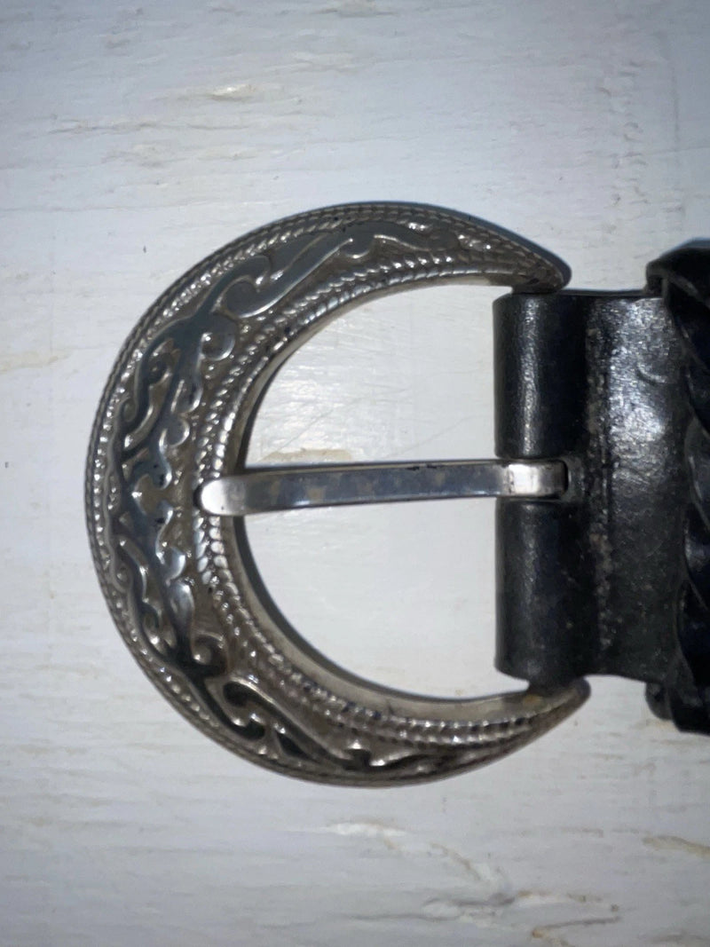 New Black Genuine Leather Braided 38” Belt #8840/01 Z-108