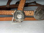 New Leather Browband Headstall W Metal Plate U-31
