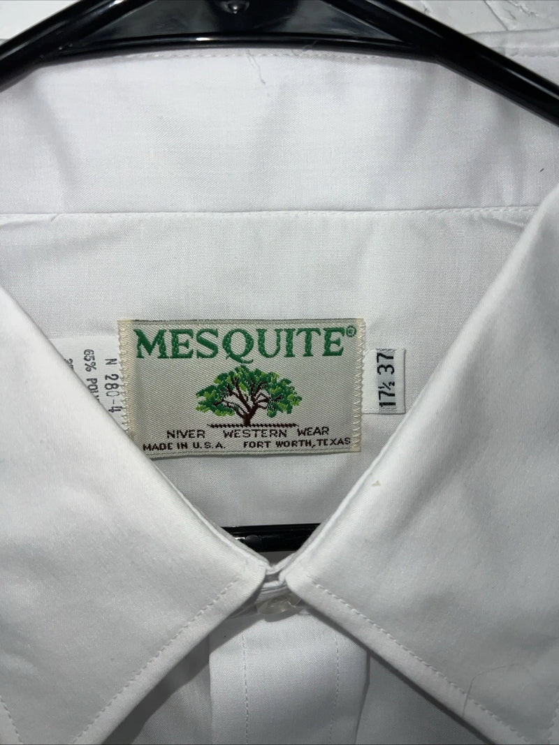 New Men’s White Mesquite Long Sleeve Pearl Snap Shirt. 17.5x37 XL S-5