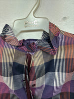 New Women’s Ranch & Town Plaid Long Sleeve Button Up Size 36 MM-128