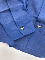 New Kids ELY Cattleman Blue Long Sleeve Button Up Small DD-134
