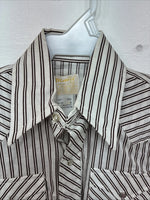 New Kids Kangaroo Brown Stripe long Sleeve Pearl Snap Size 8 DD-136