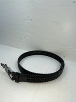 New Black Genuine Leather DBL Barrel Braided 40” Belt #N1311777 JJ-85
