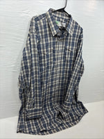 New Men’s Mesquite Blue Flannel Long Sleeve Pearl Snap 3XL E-52
