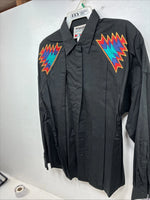 New Women’s Wrangler Black Designed Long Sleeve Button Up Large MM-124