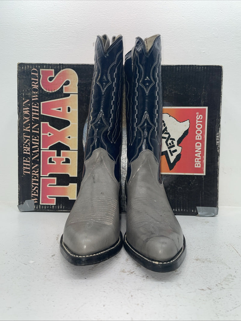 New Men’s Gray Texas Brand Cowboy Boots. 5502 10.5 10 1/2 D. 8-30