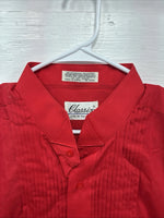 New Classix Red Long Sleeve Button Up English Shirt 18-18.5 2XL X-82