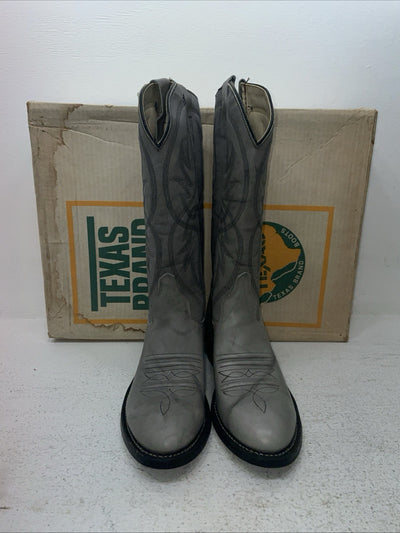 New Men’s Gray Texas Brand Cowboy Boots. 6802 6.5 6 1/3 D. 1-29