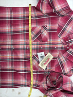 New Women’s Cumberland Pink Plaid Long Sleeve Pearl Snap Large GG-28