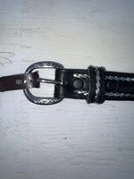 New Black Genuine Leather Nocona Silver Pendent 32” Belt #2410601 Z-104