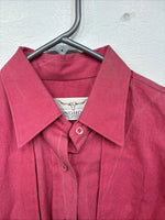 New Women’s Longhorn Pink long Sleeve Button Up Size 6/28  TT-76