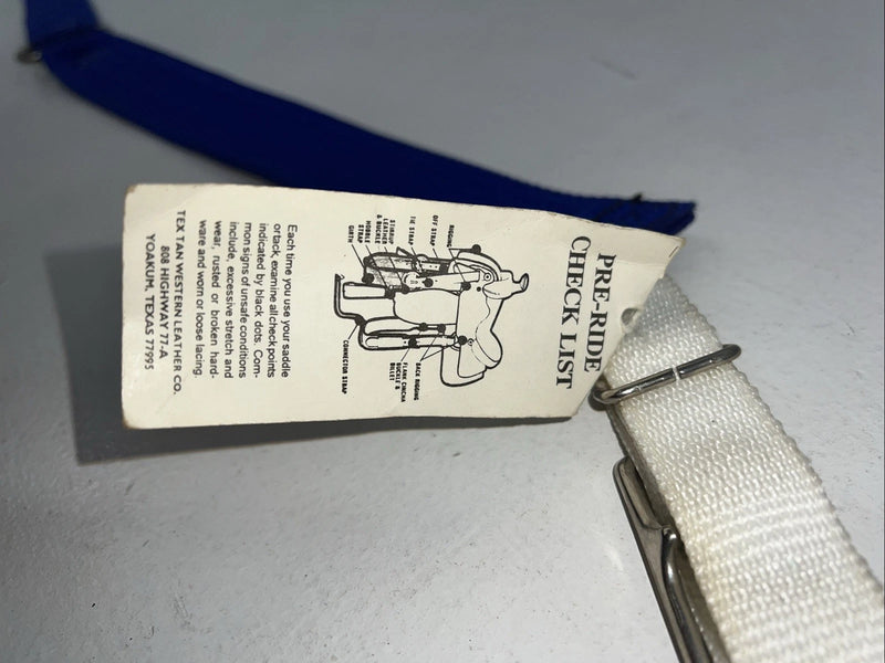 New Blue Nylon Pre-ride Check List Tripping Collar #327048 EE-11