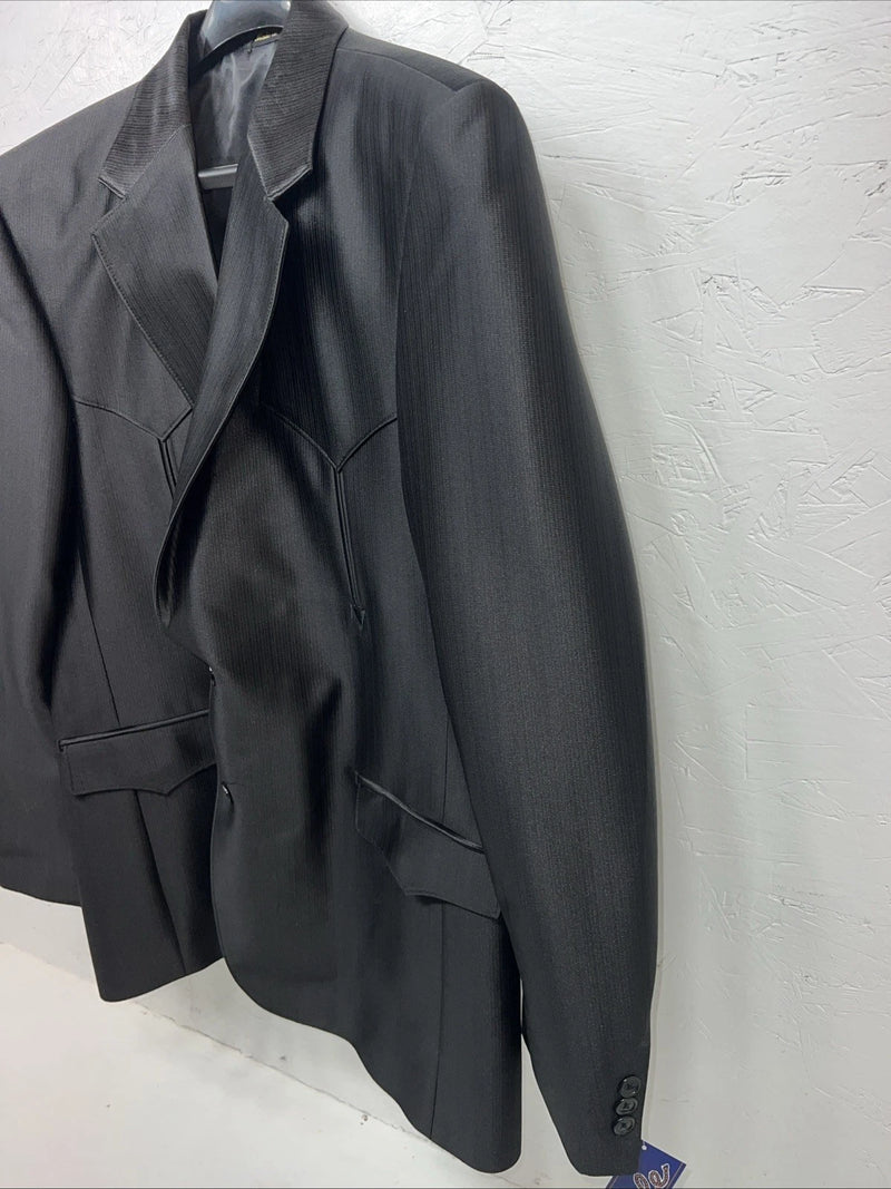 New Men’s Circle S Black Suit Jacket 46R #CC5091 S-607