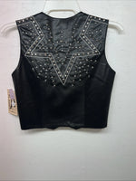 New Women’s 1849 Authentic Ranchwear Black Star Western Show Vest XXS WW-76