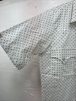 New Men’s Champion Western White Floral Short Sleeve Pearl Snap 14 Small AA-96