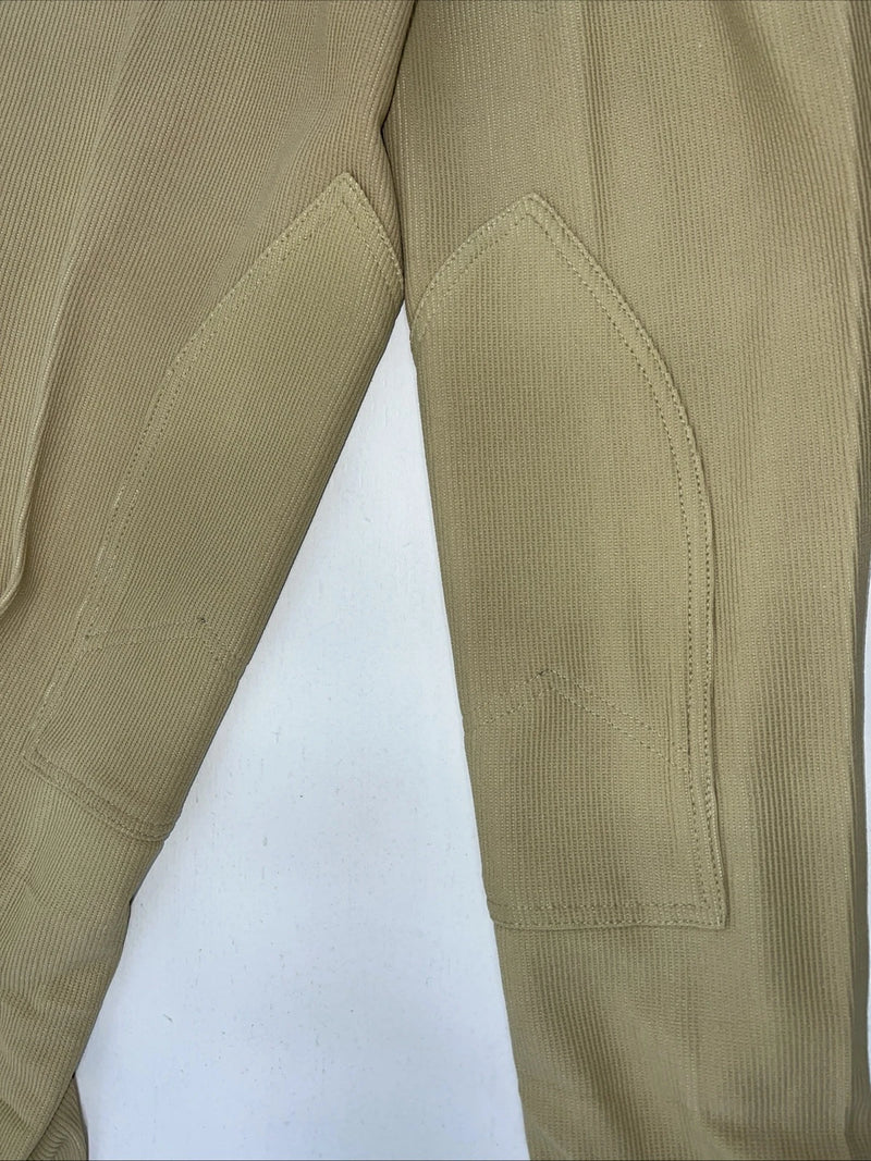 New Women’s Tan ABETTA Knee Patch English Riding Breeches. 32 L  D-63