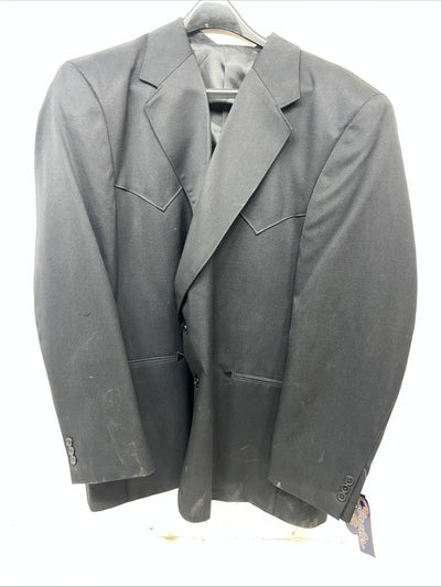 New Men’s Circle S Black Suit Jacket 52R #24244 JJ-601