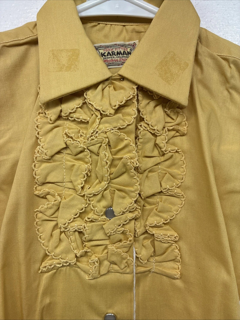 New Kids Karman Yellow Design Long Sleeve Pearl Snap Size 8 TT-136
