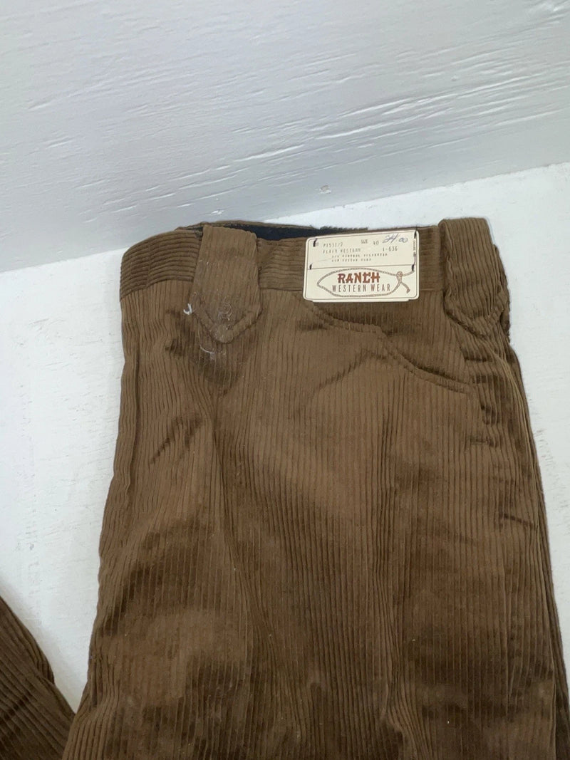 New Vintage Brown Ranch Western Wear Polyester Pants #P15512 OO-8