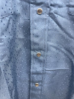 New Men’s Dickson Genkins Blue Long Sleeve Preal Snap 15 X 35 Medium B-125