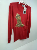 New Women’s Red Wrangler Long Sleeve Shirt L #7550AB 3B-25