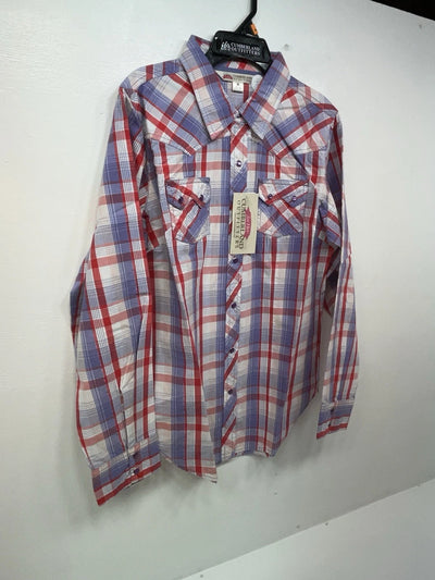 New Women’s Plaid Cumberland Outfitters Long Sleeve Button Up Shirt M 3B-37