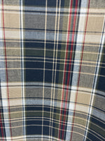 New Men’s ELY Cattleman Brown Blue Plaid Long Sleeve Pearl Snap XLT R-44