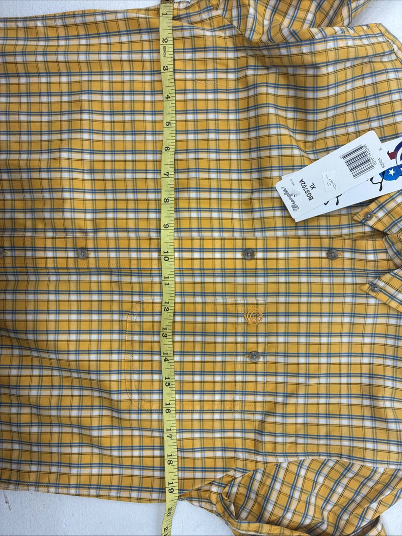 New Teens Wrangler Yellow Plaid Long Sleeve Button Up XL DD-65