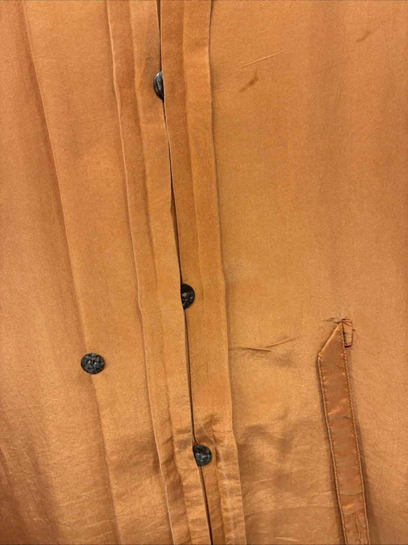 New Women’s Anne Pinkerton Orange Long Sleeve Button Up Medium KK-76