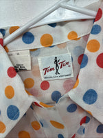 New Women’s Tem Tex Polkadot Long Sleeve Pearl Snap Size 34 LL-102