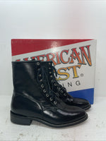 New Men’s Black Lace Up American West Cowboy Boots. 6991 10 E W. 7-103