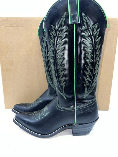 New Women’s Black And Green Kenny Rodger’s Cowboy Boots. 40314 6 M. 19-49
